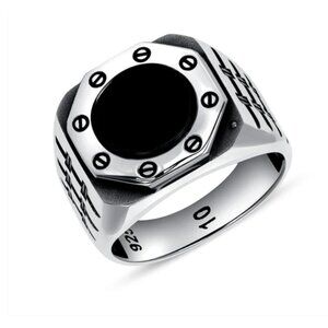 Sterling Silver 925 Oxidized Men's Ring